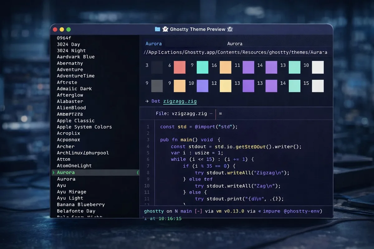 linux terminal ghostty arranque temas at imagen 3