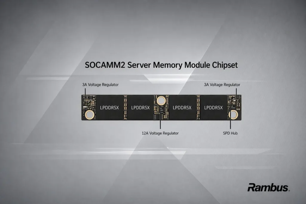 Rambus estrena SOCAMM2 para llevar LPDDR5X a servidores de IA