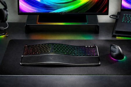 Razer presenta el teclado partido pro type ergo, inalámbrico de perfil bajo