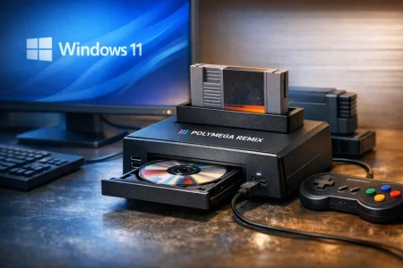 Polymega Remix llega a Windows 11 por 199 dólares con lector y módulos