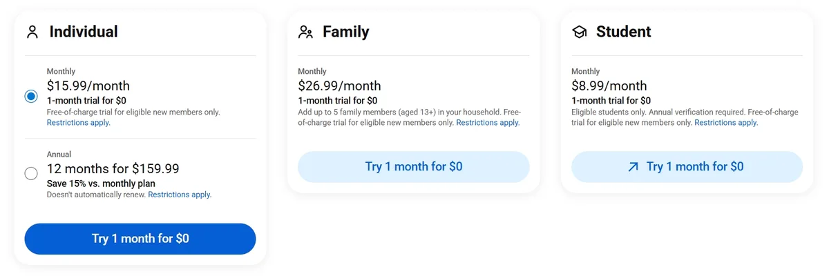 YouTube Premium US Price Increase All plans (1)