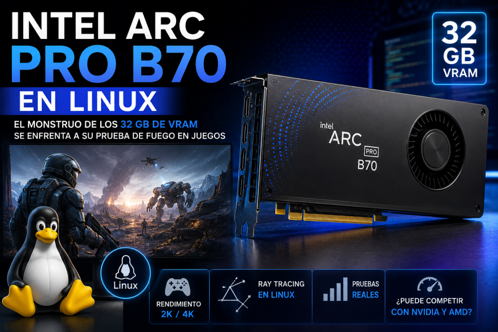 Intel Arc Pro B70 en Linux: El monstruo de los 32 GB de VRAM se enfrenta a su prueba de fuego en juegos