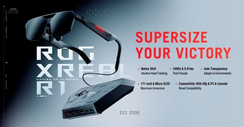 ASUS lleva sus ROG XREAL R1 al mercado global tras el teaser