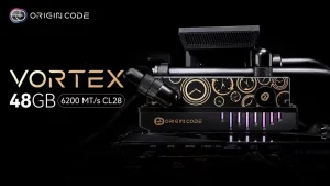 DDR5 refrigerada por líquido: Origin Code enseña un kit de 48 GB con LCD