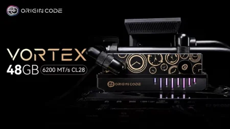 DDR5 refrigerada por líquido: Origin Code enseña un kit de 48 GB con LCD