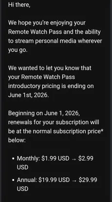 Plex price increase