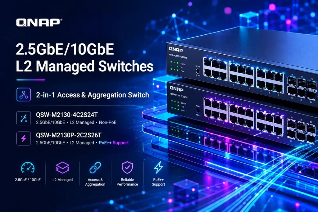 QNAP amplía la serie QSW 2000 con switches 2.5GbE y 10GbE QNAP amplía la serie QSW 2000 con switches 2.5GbE y 10GbE