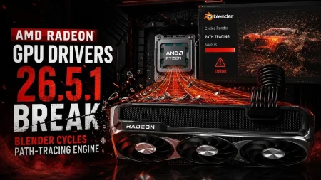 Radeon 26.5.1 rompe Cycles y deja a Blender sin su motor de trazado