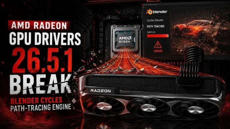 Radeon 26.5.1 rompe Cycles y deja a Blender sin su motor de trazado