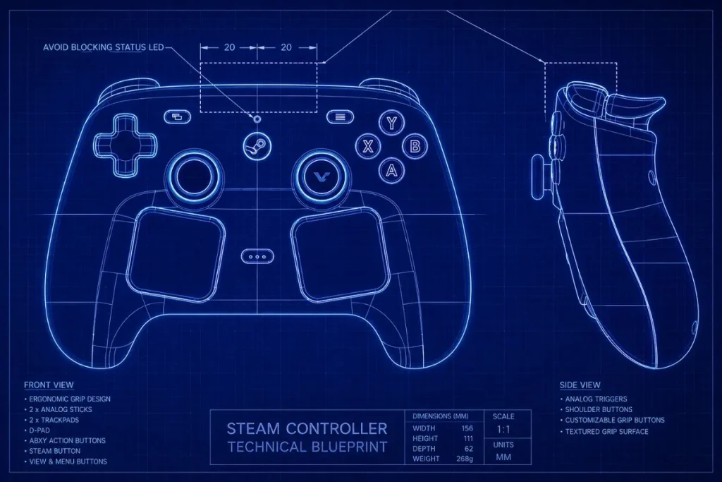 Valve publica los CAD del Steam Controller para abrir la puerta a mods y accesorios