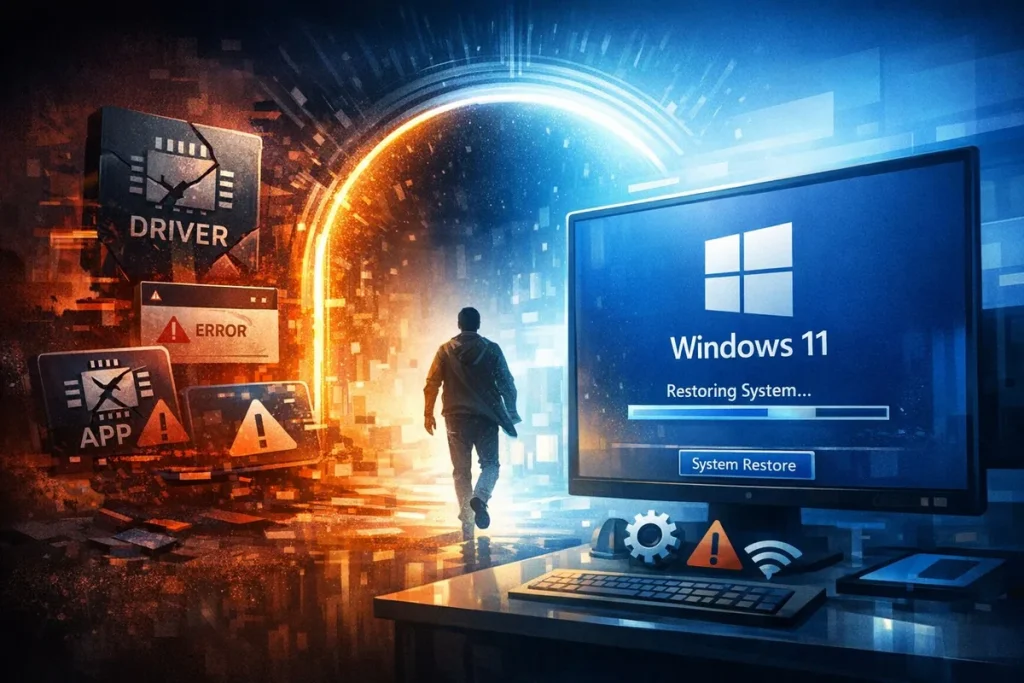 Windows 11 permite volver atrás tras drivers, apps o updates