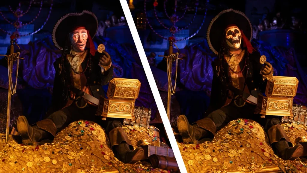 Disneyland estrena un animatrónico que pasa de pirata a esqueleto