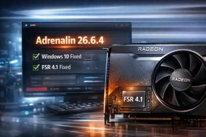 AMD corrige Windows 10 y FSR 4.1 en Adrenalin 26.6.4