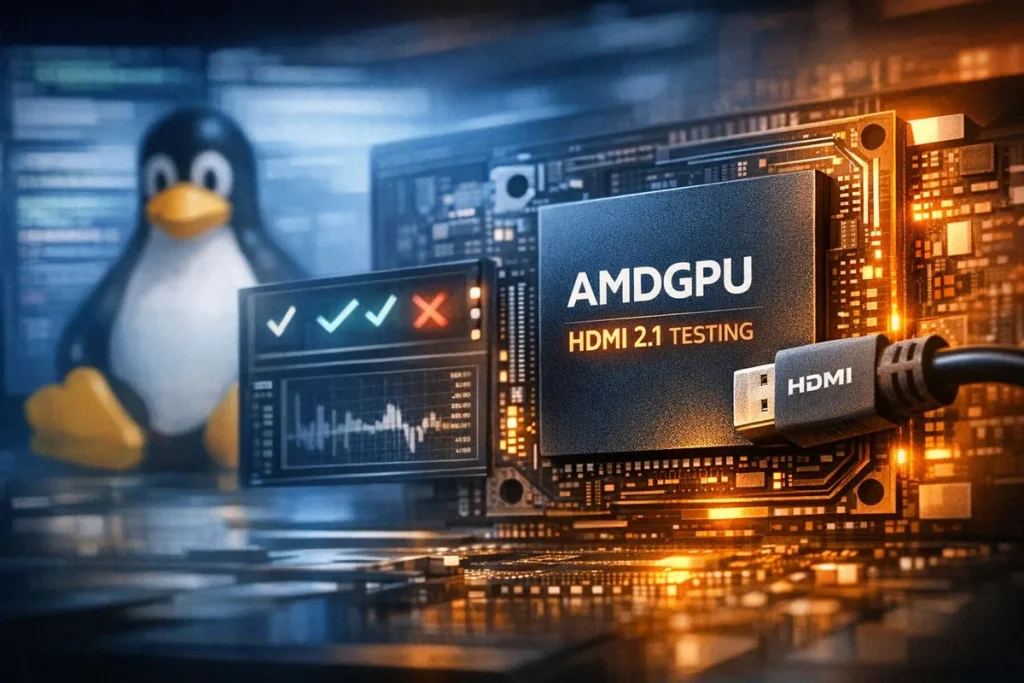 AMDGPU prepara las pruebas de cumplimiento de HDMI 2.1 en Linux AMDGPU prepara las pruebas de cumplimiento de HDMI 2.1 en Linux