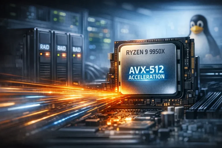 AVX-512 acelera RAID en Linux hasta un 41% en Ryzen 9 9950X AVX-512 acelera RAID en Linux hasta un 41% en Ryzen 9 9950X