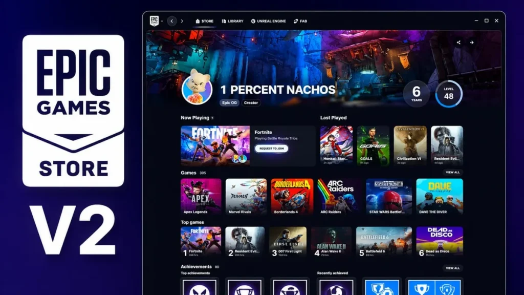 Epic Games prepara un Launcher V2 con arranque 5 veces más rápido