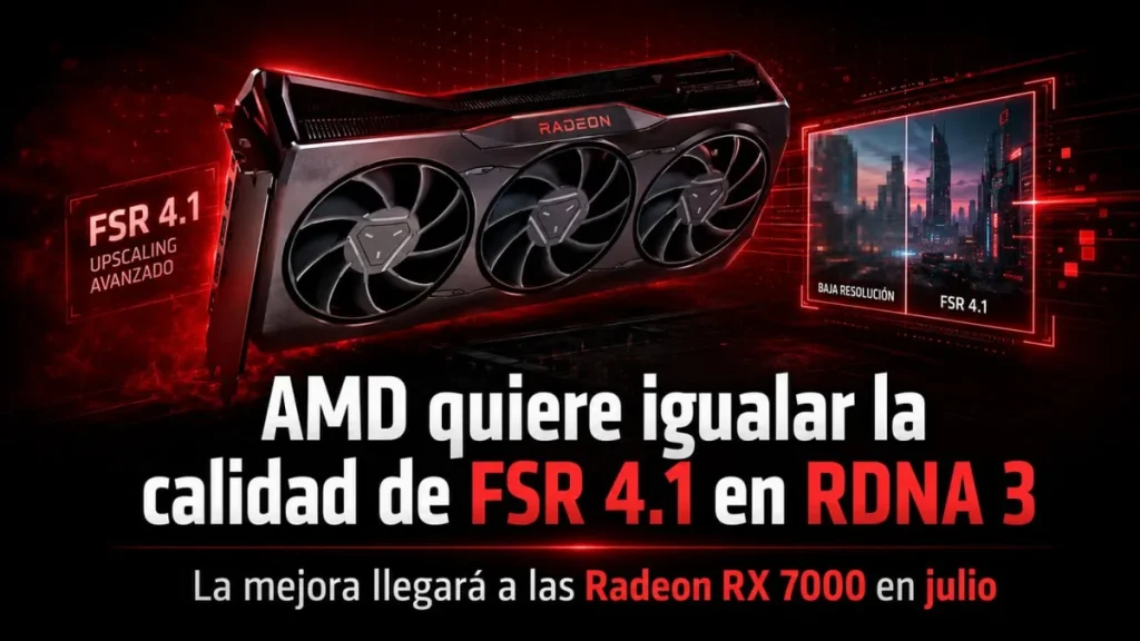 AMD igualará la calidad de FSR 4.1 en RDNA 3 pese a usar otro modelo AMD igualará la calidad de FSR 4.1 en RDNA 3 pese a usar otro modelo