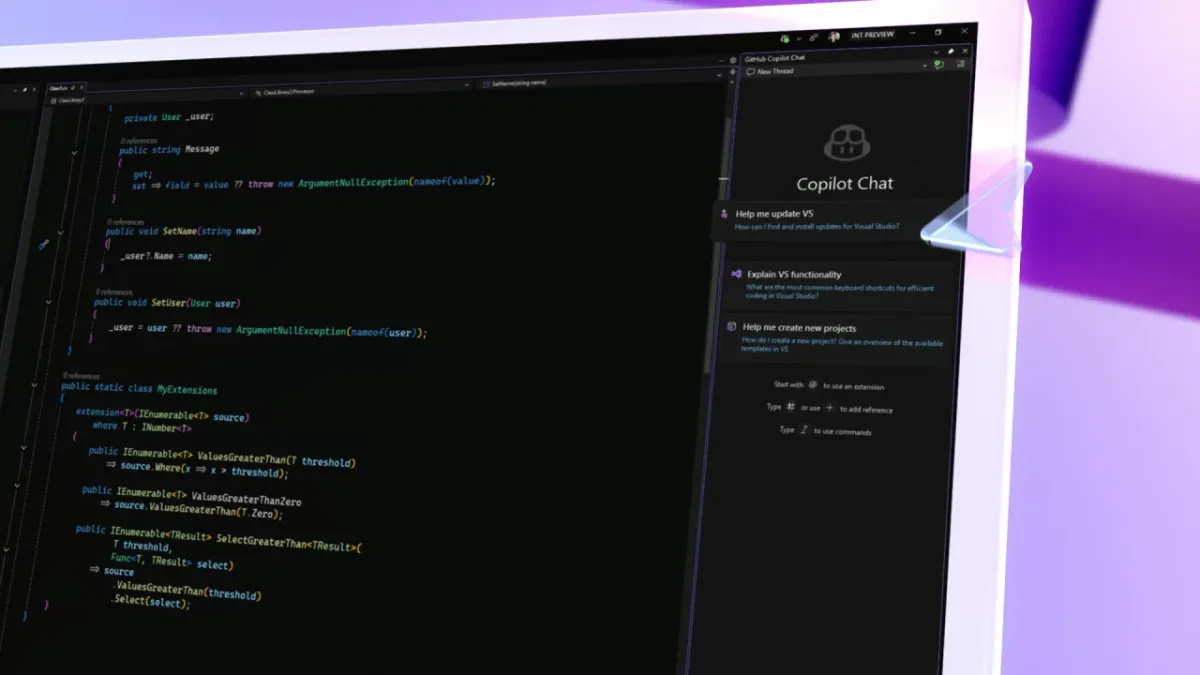 A sizzle reel screenshot for Visual Studio 2026