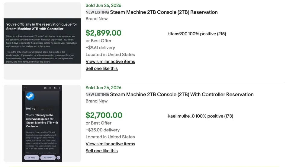 Steam Machine reservations are already selling on eBay for up to $2,900