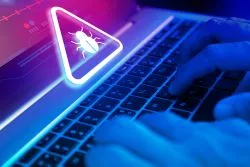 Malware attack virus alert , malicious software infection , cyber security awareness training to protect business