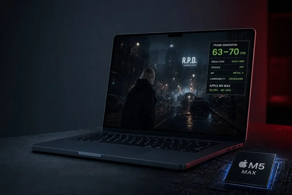 El M5 Max logra 60-70 FPS con Frame Generation en un juego sin versión para Mac El M5 Max logra 60-70 FPS con Frame Generation en un juego sin versión para Mac