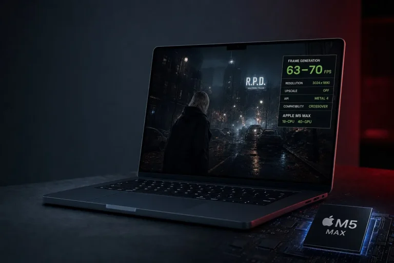 El M5 Max logra 60-70 FPS con Frame Generation en un juego sin versión para Mac El M5 Max logra 60-70 FPS con Frame Generation en un juego sin versión para Mac
