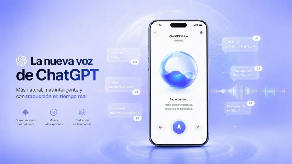 ChatGPT estrena voz más humana con traducción en directo ChatGPT estrena voz más humana con traducción en directo