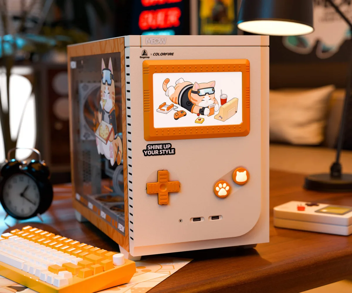 COLORFIRE launches cat-themed PC case uses a paw-shaped power button