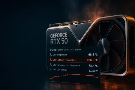 Las GeForce RTX 50 revelan hotspots de hasta 106,3 ºC al monitorizarlas