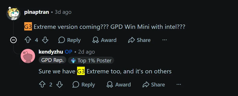 GPD WIN MAX 3 confirmed with 110W Strix Halo, Arc G3 Extreme version teased