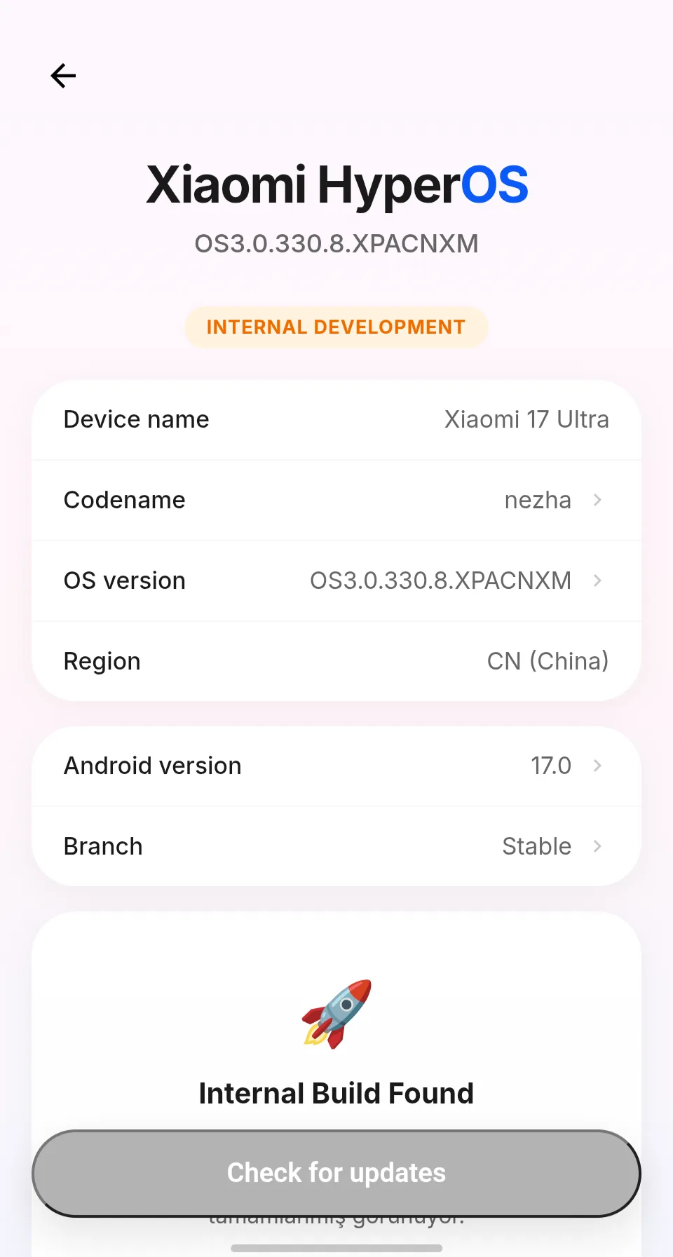 Xiaomi 17 Ultra HyperOS 3.3 update