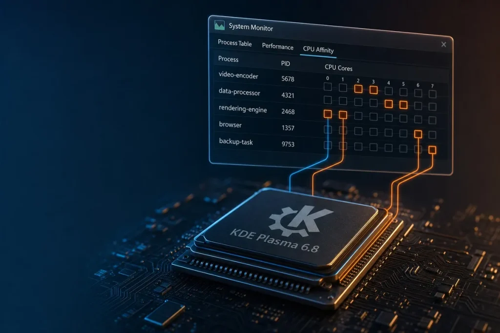 KDE Plasma 6.8 simplifica asignar procesos a núcleos de CPU KDE Plasma 6.8 simplifica asignar procesos a núcleos de CPU