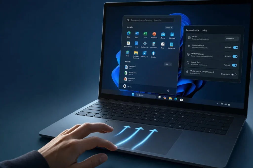 Windows 11 prueba un Inicio redimensionable y nuevos gestos de touchpad menú Inicio redimensionable Windows 11 — Windows 11 prueba un Inicio redimensionable y nuevos gestos de touchpad