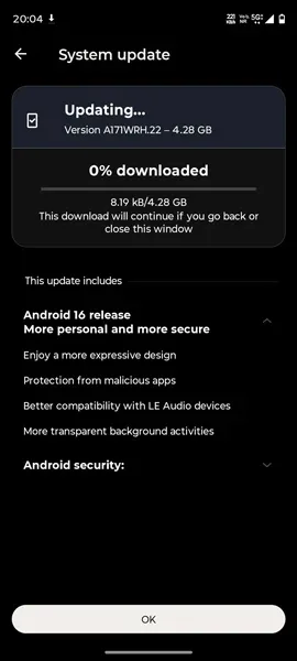 Motorola Edge 70 Android 17 beta update