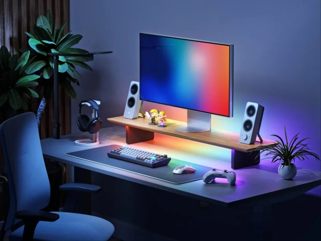 Nanoleaf Smart LED Monitor Stand — Nanoleaf lanza un elevador de monitor con 102 zonas RGB y luz de tarea integrada