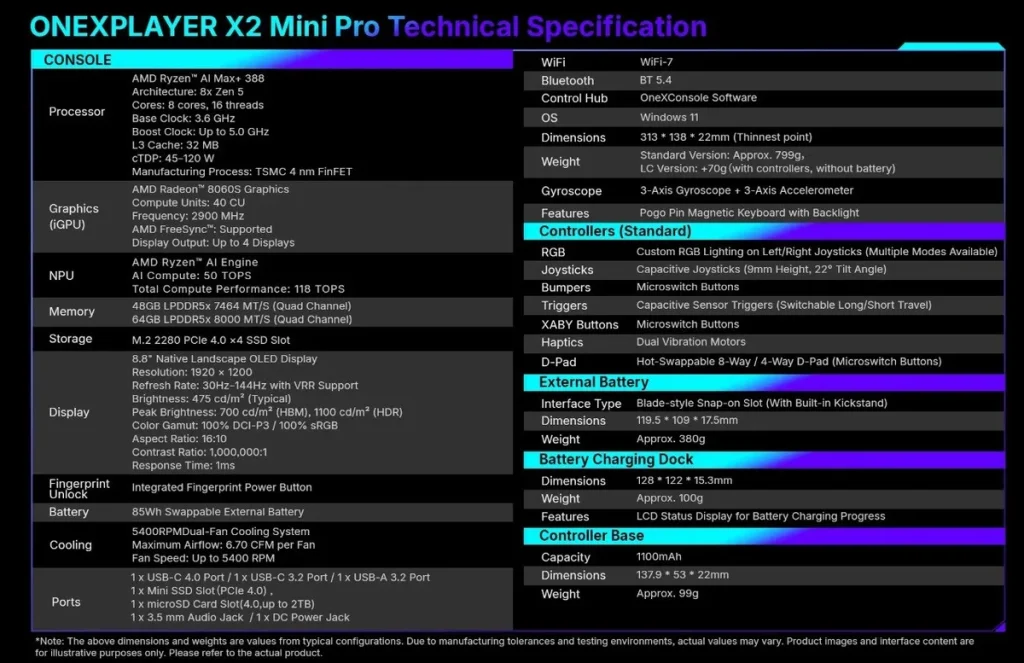onexplayer x2 mini pro precio frost bay imagen 3