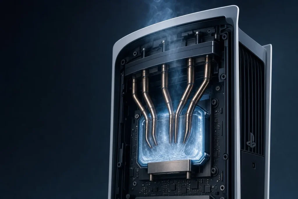 Una patente apunta a que PlayStation 6 dejaría atrás el metal líquido de PS5 Una patente apunta a que PlayStation 6 dejaría atrás el metal líquido de PS5