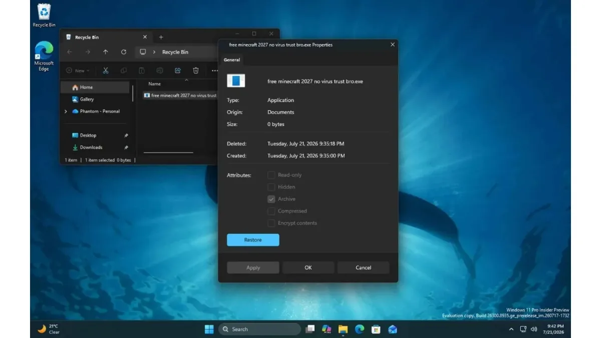 Properties WinUI Windows 11 — Our first look at the redesigned WinUI version of the'Properties' window for Files in Windows 11, image credit: Phantomofearth/BlueSky