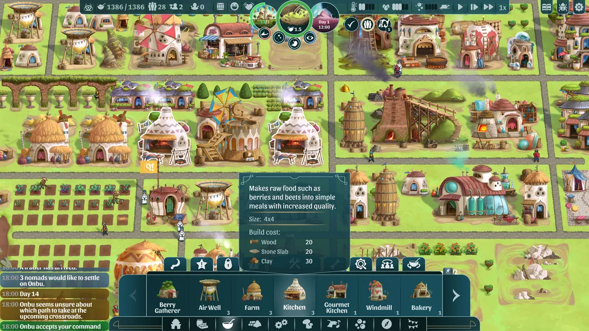 Pictured: A gameplay screenshot from The Wandering Village.