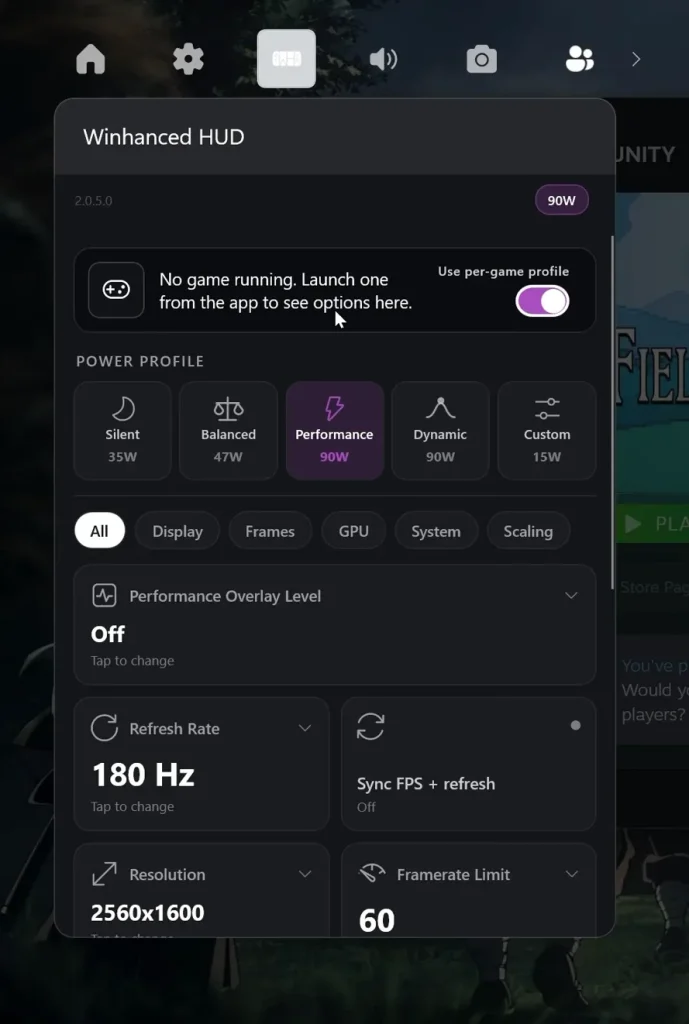 Winhanced 0.9.9.2 adds HUD 2.0 and new Intel handheld controls