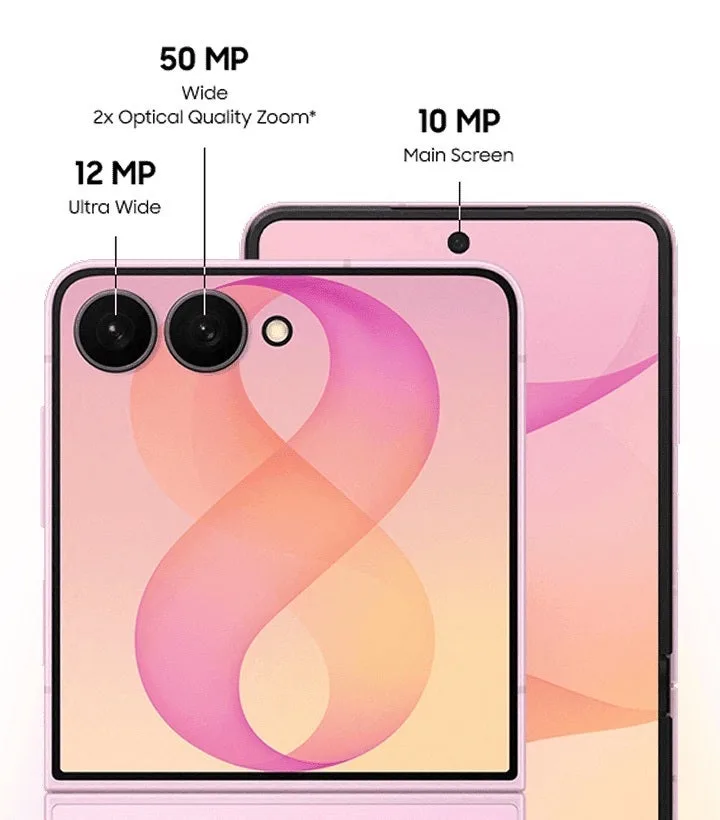 Galaxy Z Flip 8 camera specs infographic