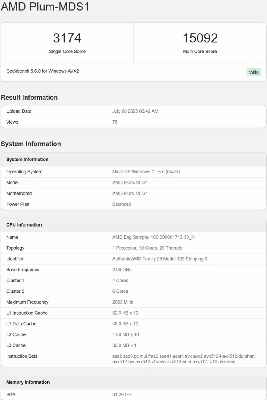 AMD Zen 6 rendimiento geekbench