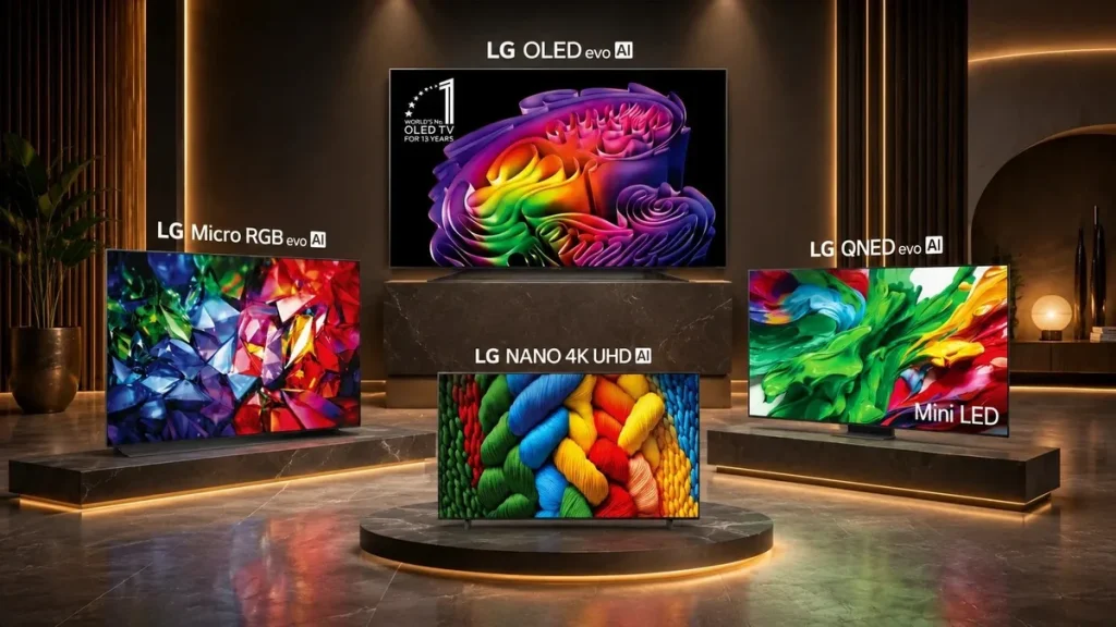 2026 LG AI TV lineup — LG lanza en India su gama de TVs con IA de 2026: 25 modelos y una insignia Mini LED de 115 pulgadas