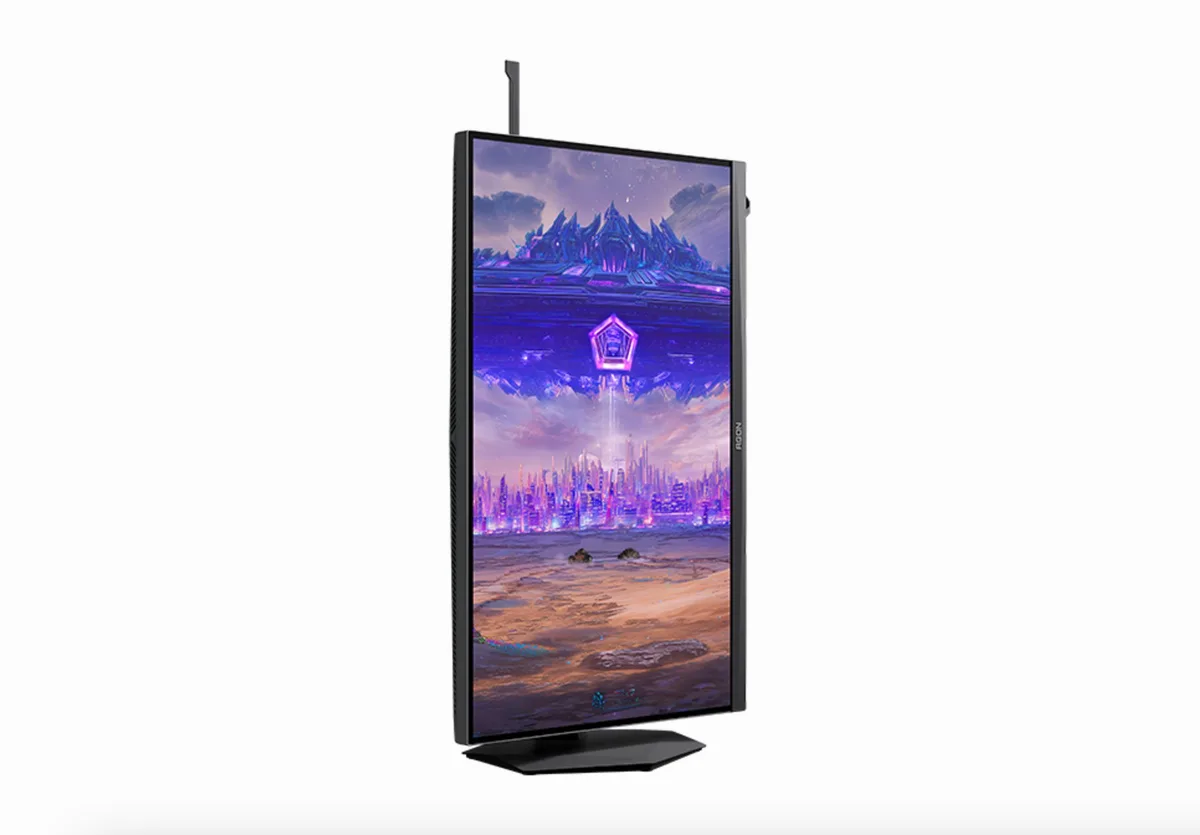 The AOC Agon Pro monitor can also pivot 90°.