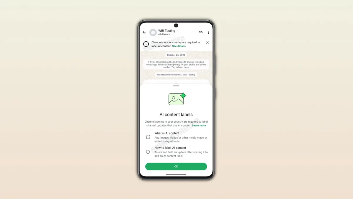 admins WhatsApp marcar contenido IA — WhatsApp permitirá a los administradores etiquetar multimedia creada con IA