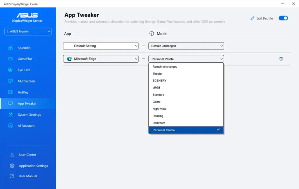 ASUS DisplayWidget Center AI imagen 2