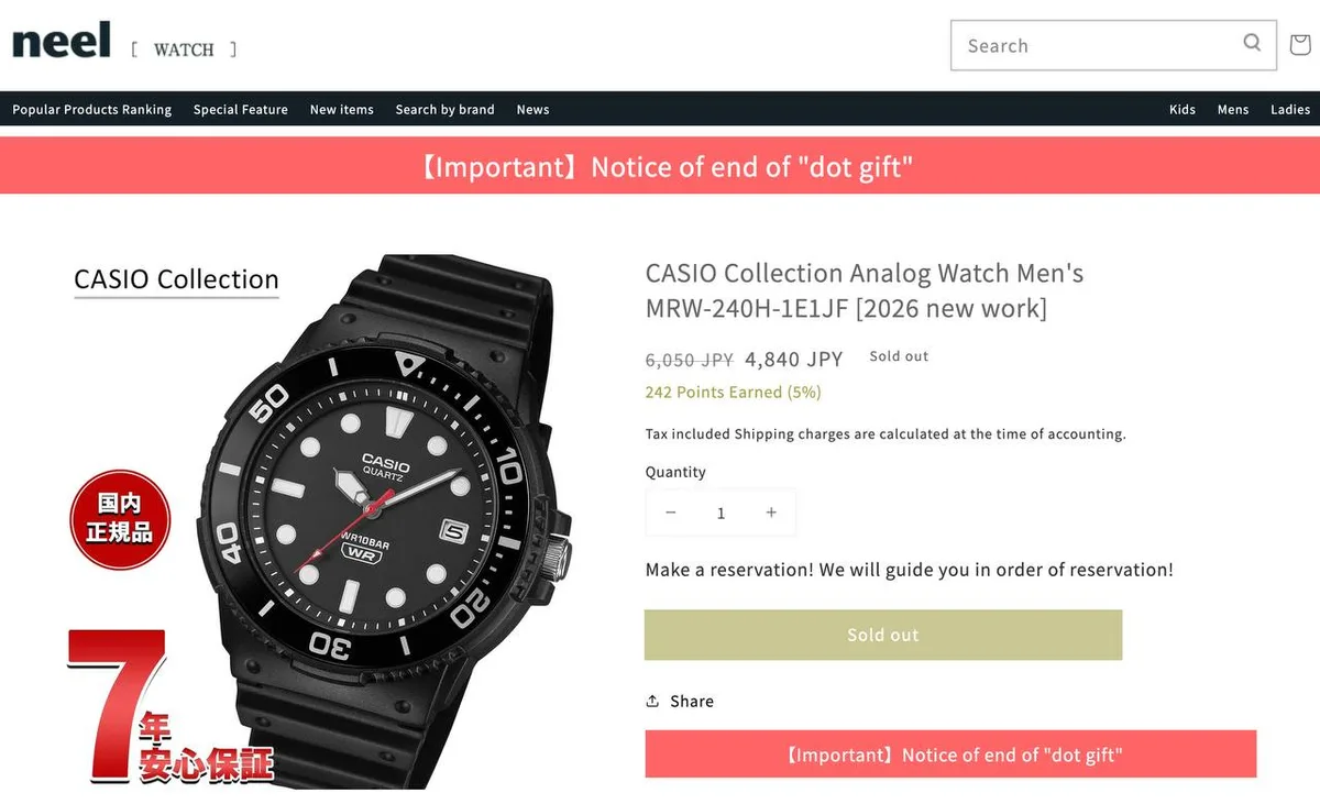 casio mrw 240h precio espana venta japon imagen 2