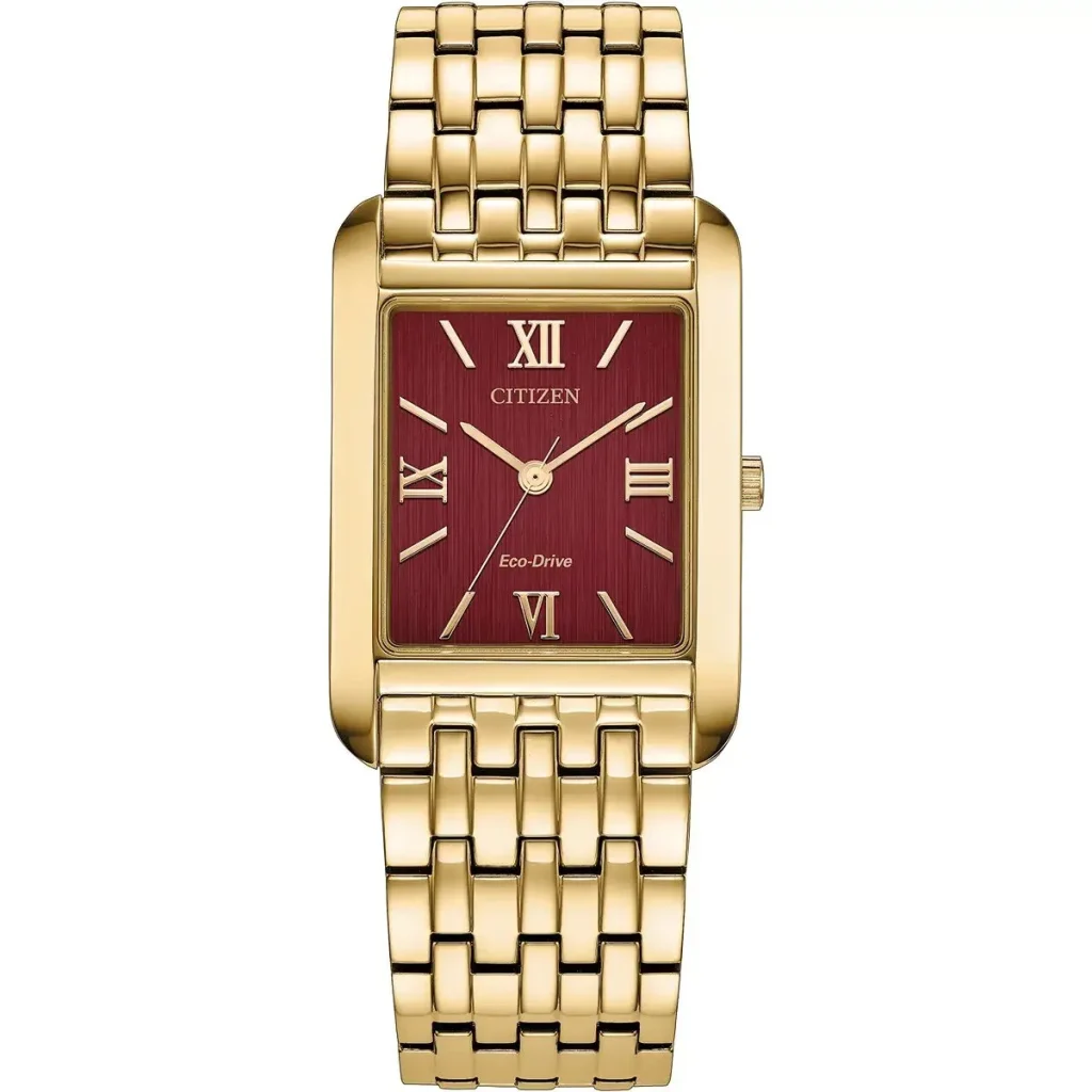citizen eco drive rectangular sapphire n imagen 3