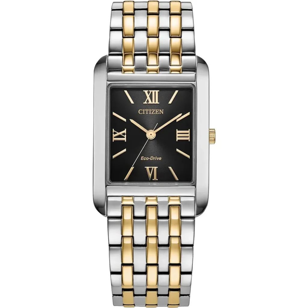 citizen eco drive rectangular sapphire n imagen 4