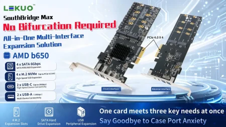 Lekuo lanza una tarjeta con chipset B650 para ampliar los puertos de tu placa AM4 expansion de puertos — Lekuo lanza una tarjeta con chipset B650 para ampliar los puertos de tu placa AM4